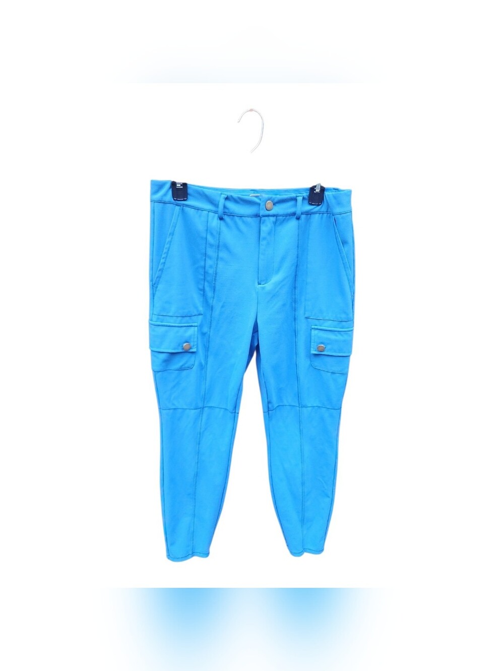 Halara Blue Ankle Length Utility Cargo Skinny Leg Joggers Size Large Stretch